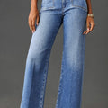 Dämmerungsblaue, locker, gerade beine, hoch geschnittene Jeans - Foto 1