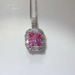 5 Carat Moissanite 925 Sterling Silver Pendant Necklace