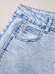 Beau Blue Light Washed Pull On Barrel Jeans - Damesmode Afbeelding 5 - Miniatuur