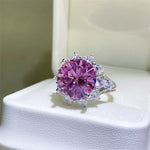 10 Carat Moissanite Zircon 925 Sterling Silver Ring | Redblad 18K Solid Gold & Certified Diamond Rings