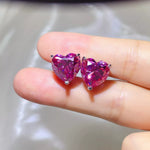 10 Carat 925 Sterling Silver Moissanite Heart Stud Earrings | Redblad 18K Solid Gold & Certified Diamond Earrings
