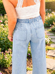 Jeans Beau bleus cloutés à jambe fendue sur le côté, poches effilochées - Damesmode Afbeelding 2 - Miniatuur