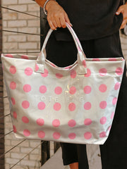 Färg svart Polka Dot hållbar vattentät PVC-tygkasse - Miniatuur