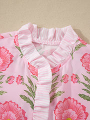 Chemise à manches bouffantes rayées rose Sweet Blooms - Miniatuur