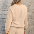 Bonbon Striped Accent Pullover and Shorts Two Piece Casual Set - Damesmode Afbeelding 5 - Foto 5