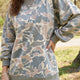 Mehrfarbiger Tarnmuster mit geripptem Trim legerer Pullover-Pullover