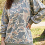 Multicolour Camo Print Ribbed Trim Casual Pullover Sweatshirt