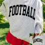 Hellgrauer FOOTBALL GAMEDAY doppelseitiger bedruckter hochausgeschnittener reversibler Pullover