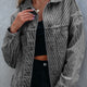 Blauw Stripe Washed Oversize Zakkened Spijkerstof Jasje