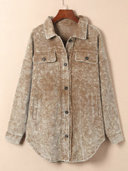 Shacket Vintage Vintage Minerale Degradato Oversized Shacket - Miniatuur