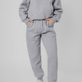 Gray Solid Exposed Seams Hoodie and Joggers Activewear Set - Foto 1