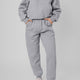 Grijs Effen Exposed Seams Capuchontrui and Joggers Sportkleding Set