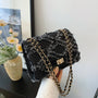 Frayed Edges Chain Crossbody Bag