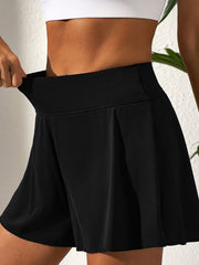 Pantaloni da nuoto a vita alta e gambe larghe di colore nero - Damesmode Afbeelding 1 - Miniatuur