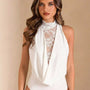 Lace Trim Sleeveless Bodysuit