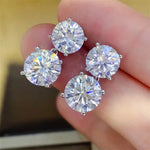 10 Carat Moissanite 925 Sterling Silver Earrings | Redblad 18K Solid Gold & Certified Diamond Earrings