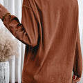 Smoke Gray geripptes Cord – übergroßer Sweatshirt - Foto 5