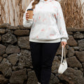 Grauer Blumenmuster Plus-Size lockerer Hoodie - Foto 5