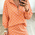 Rosa Polka Dot Hooded-Langarm-Top Casual Mini-Skort-Set - Foto 4