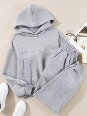 Ensemble de vêtements sportifs gris à coutures unis apparentes - Miniatuur