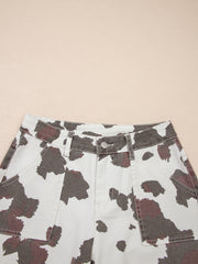 Brown Cow Spots Printed Multi Pocketed Jeans - Damesmode Afbeelding 5 - Miniatuur