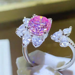 3 Carat Moissanite 925 Sterling Silver Open Ring | Redblad 18K Solid Gold & Certified Diamond Rings