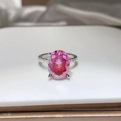 8 Carat Moissanite Oval 925 Sterling Silver Ring