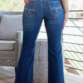 Sail Blue Western Stitch Patched Pocket Bootcut Jeans - Foto 2
