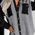 Pergament Houndstooth Cord Patchwork Flap Pocket Shacket - Foto 4