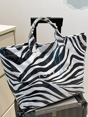 White Cow Spots Print Travel Tote Bag - Miniatuur