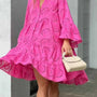 Full Size Eyelet Ruffled Hem Tiered Dress Plus Size
