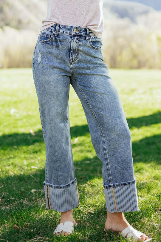 Ashleigh Blue Cuffed Locke Jeans – Damenmode Bild 1