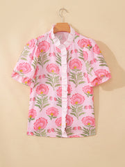 Chemise à manches bouffantes rayées rose Sweet Blooms - Miniatuur
