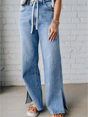 Jeans casual a taglio a cintura a taglio a gamba di Myosotis - Miniatuur