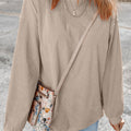 Smoke Gray geripptes Cord – übergroßer Sweatshirt - Foto 2