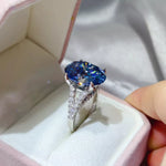 10 Carat Moissanite 925 Sterling Silver Ring | Redblad 18K Solid Gold & Certified Diamond Rings
