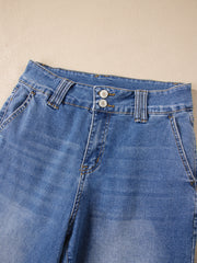 Jeans azzurro cielo con doppia zip e gamba dritta - Miniatuur