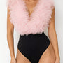 Ruffle Trim Sleeveless Bodysuit
