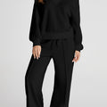 Black V Neck Cropped Seamed High Waist Sports Wear - Damesmode Afbeelding 1 - Foto 1