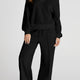 Zwart V-Hals Cropped Seamed Hoge Taille Sports Wear