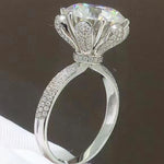 5 Carat  Moissanite Side Stone Ring | Redblad 18K Solid Gold & Certified Diamond Rings