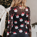 Black Christmas Fashion Print Slim Fit Long Sleeve Top - Damesmode Afbeelding 2 - Foto 2