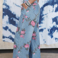 Sky Blue Garden Floral Print Bootcut Jeans - Foto 5