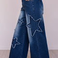 Ashleigh Blue Star Decorated Wide Leg Jeans - Damesmode Afbeelding 4 - Foto 4