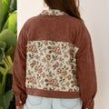 Dearlovers Sage Green Rippen-Retro-Blumen-Patchwork-Shirt-Stil Jacke - Foto 5