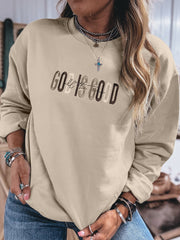 Jet Stream GOD IS GOOD Western-Pullover mit gesticktem Buchstaben und Crewneck-Pullover - Miniatuur