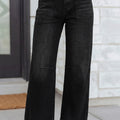 Black Frayed Cropped Barrel Jeans - Damesmode Afbeelding 1 - Foto 1