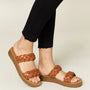 WILD DIVA Woven Dual Band Platform Sandals