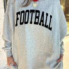 Hellgrauer FOOTBALL GAMEDAY doppelseitiger bedruckter hochausgeschnittener reversibler Pullover - Thumbnail