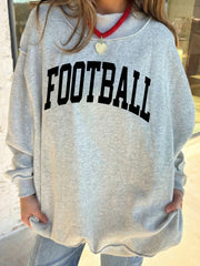 Hellgrauer FOOTBALL GAMEDAY doppelseitiger bedruckter hochausgeschnittener reversibler Pullover - Miniatuur